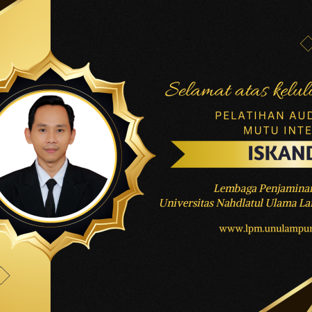 Rektor UNU Lampung Tugaskan Kepala LPM Mengikuti Pelatihan Auditor Internal Bersertifikat